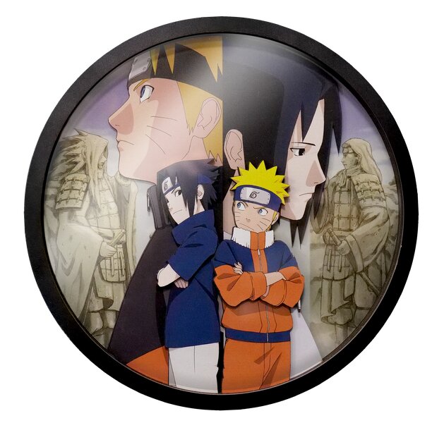 Cartoon Kingdom - Naruto - Cadre décoratif en bois Naruto et Sasuke (30x30cm) - flash vidéo