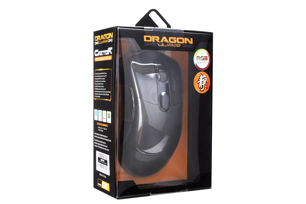 Dragonwar G21 7000dpi souris de jeu RGB ergonomique et personnalisable avec 7 boutons - Noir