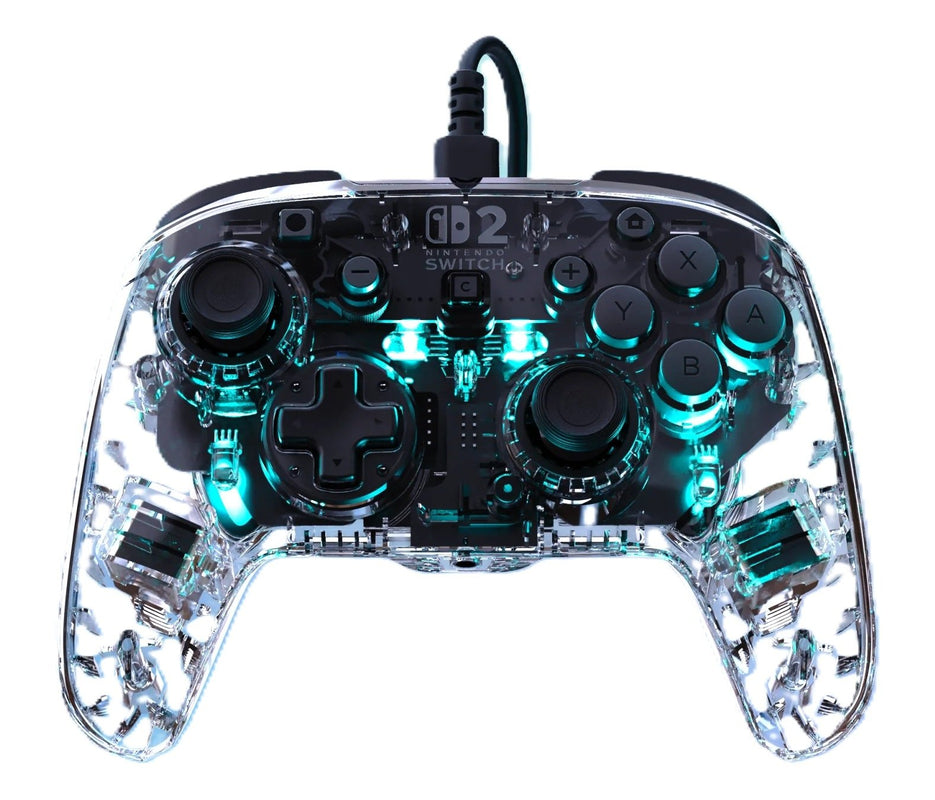 Turtle Beach - Manette filaire audio Afterglow Deluxe transparente pour Nintendo Switch 2, Switch et Switch modèle OLED