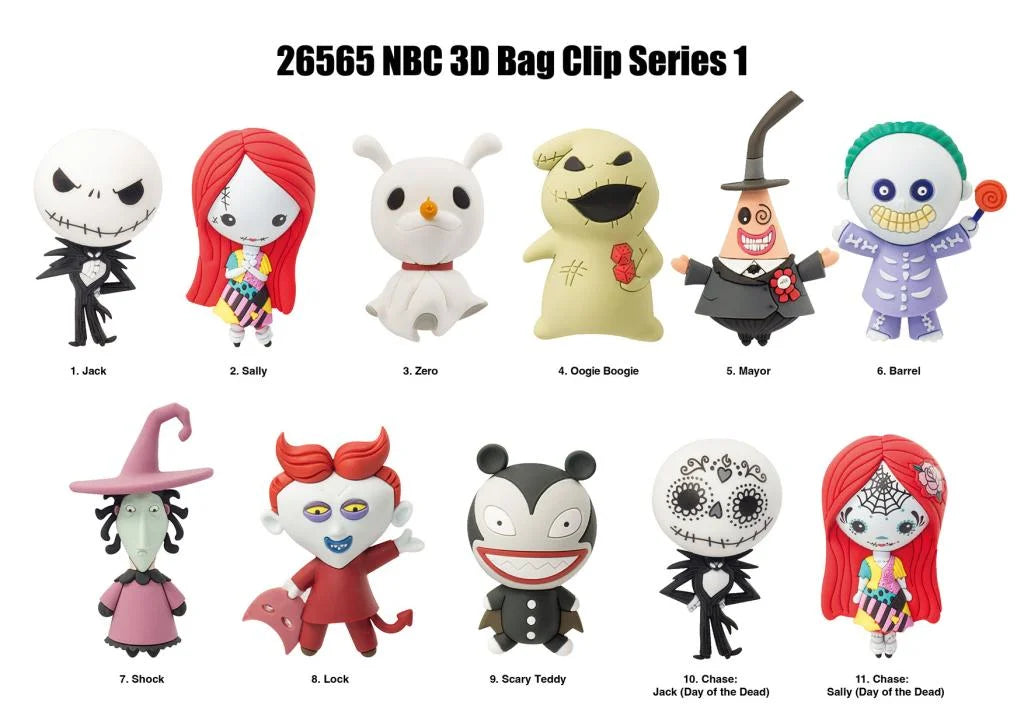Disney - Assortiment en blind box de figurines de sac de collection L'Étrange Noël de monsieur Jack en mousse (Série 1) (24 pcs) - flash vidéo