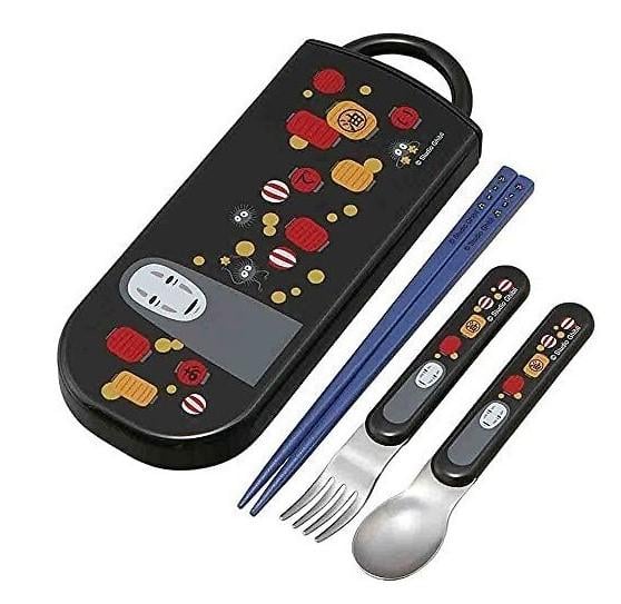 Ghibli - Le Voyage de Chihiro - Set Baguettes Cuillère Fourchette Sans-Visage et Lanternes - flash vidéo