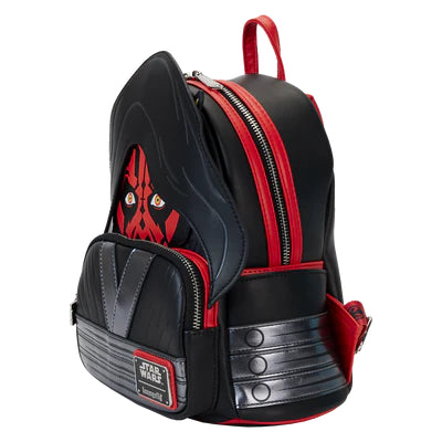 Loungefly: Star Wars - The Phantom Menace 25th Anniversary - Darth Maul Detachable Hood Cosplay Mini Backpack