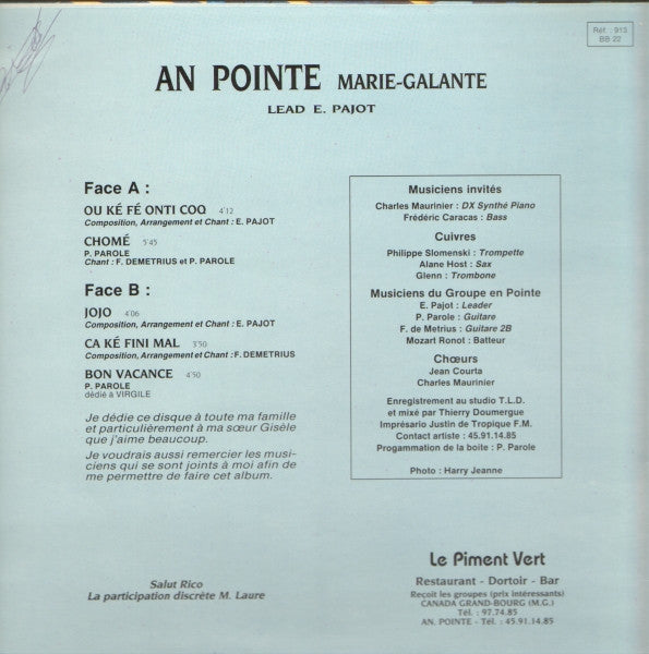 An Pointe – Ou Ké Fé Onti Coq [Vinyle 33Tours]