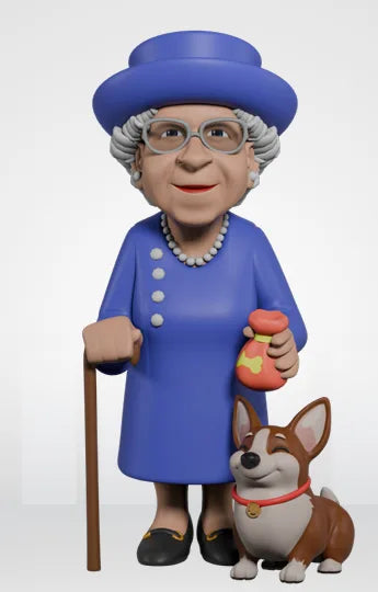 Minix - Celebrity #26 - Reine Elizabeth II "Corgi" Statue 12cm