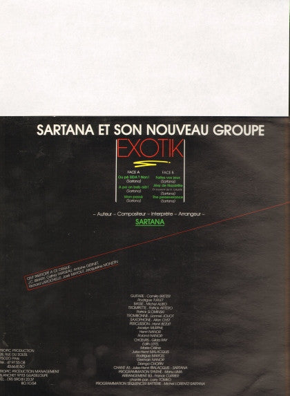 Sartana* Et Son Nouveau Groupe Exotik – Faites Vos Jeux! [Vinyle 33Tours]