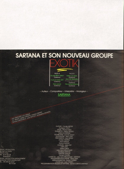 Sartana* Et Son Nouveau Groupe Exotik – Faites Vos Jeux! [Vinyle 33Tours] - flash vidéo