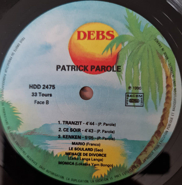 Patrick Parole – Patrick Parole [Vinyle 33Tours] - flash vidéo
