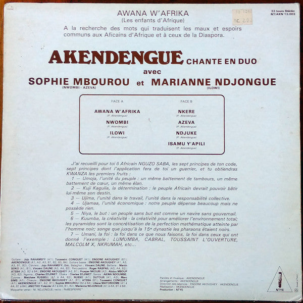 Akendengue – Awana W'Afrikaa [Vinyle 33Tours]