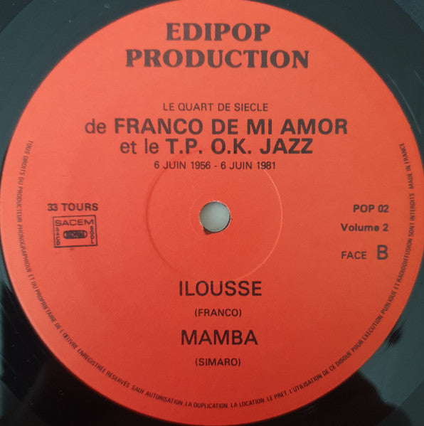 Franco De Mi Amor Et Le T.P. O.K Jazz – Keba Na Matraque (Vol. 2) - Bimansha [Vinyle 33Tours]