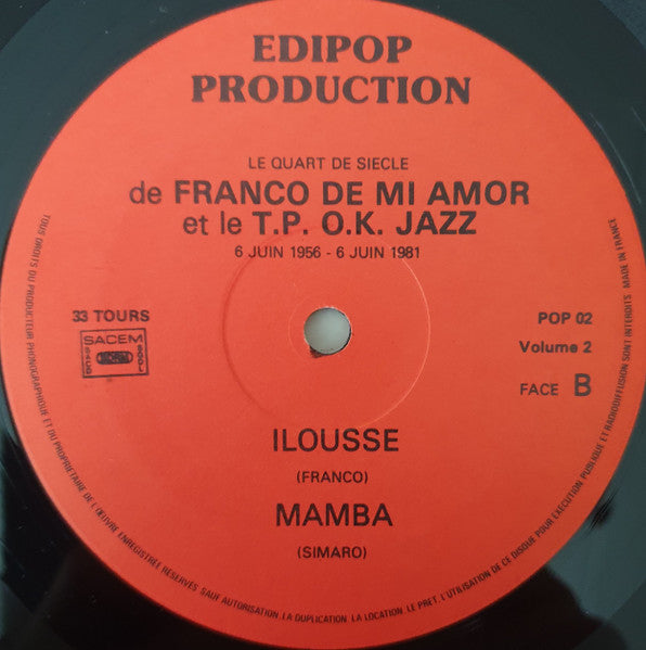 Franco De Mi Amor Et Le T.P. O.K Jazz – Keba Na Matraque (Vol. 2) - Bimansha [Vinyle 33Tours] - flash vidéo