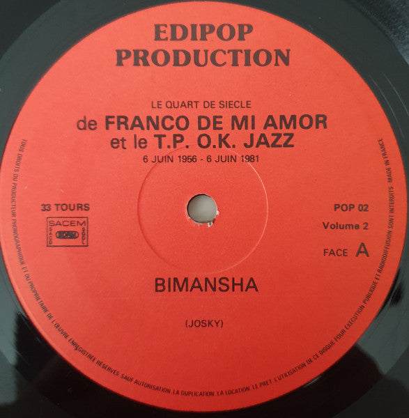 Franco De Mi Amor Et Le T.P. O.K Jazz – Keba Na Matraque (Vol. 2) - Bimansha [Vinyle 33Tours] - flash vidéo