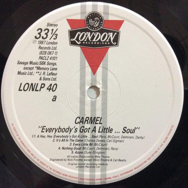 Carmel – Everybody's Got A Little...Soul [Vinyle 33Tours] - flash vidéo