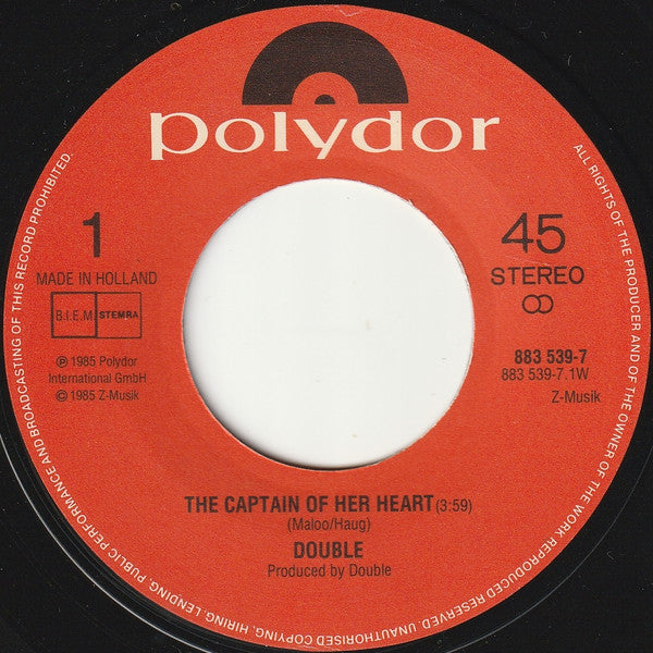 (Occasion) Double – The Captain Of Her Heart [Vinyle 45Tours]