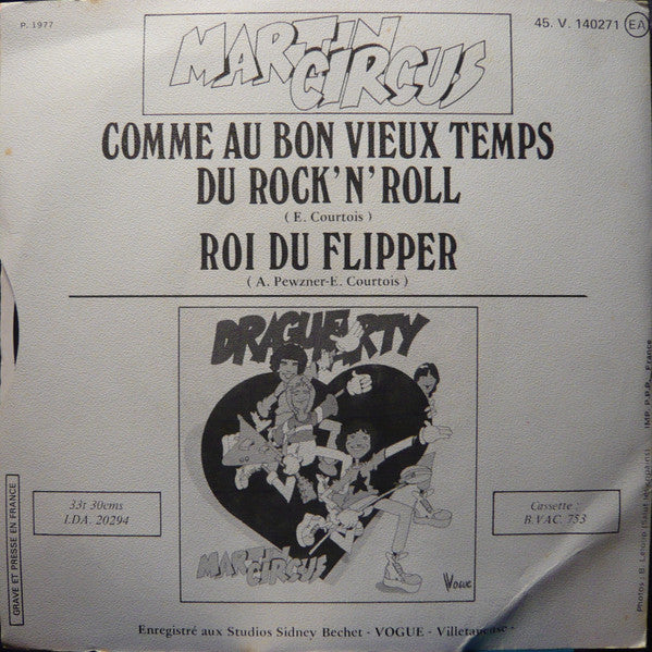 (Occasion) Martin Circus – Comme Au Bon Vieux Temps Du Rock 'N' Roll [Vinyle 45Tours]