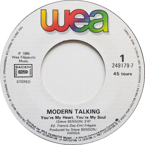 (Occasion) Modern Talking – You're My Heart, You're My Soul [Vinyle 45Tours]