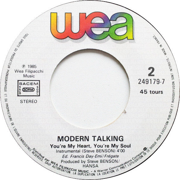 (Occasion) Modern Talking – You're My Heart, You're My Soul [Vinyle 45Tours]