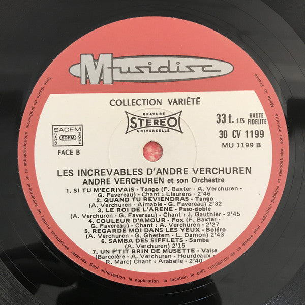 André Verchuren & Son Orchestre – Les Increvables [Vinyle 33Tours] - flash vidéo