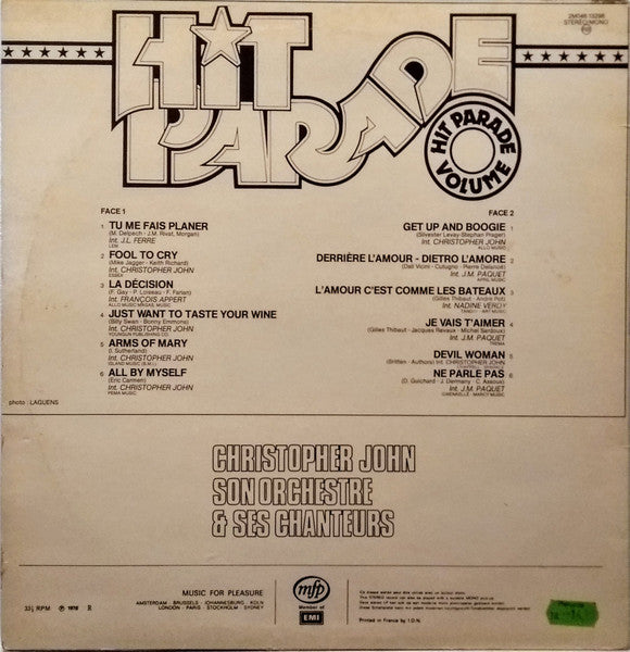 (Occasion) Christopher John, Son Orchestre Et Ses Chanteurs – Hit Parade Volume 1 [Vinyle 33 Tours]