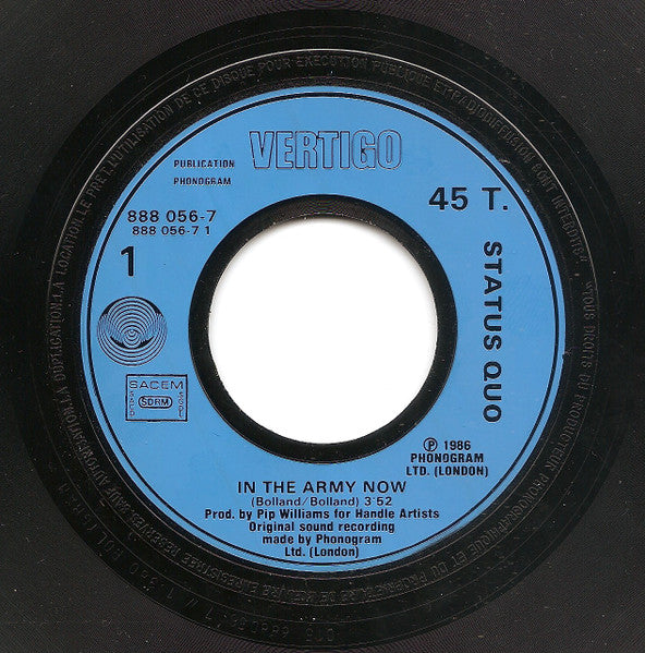 (Occasion) Status Quo – In The Army Now [Vinyle 45 Tours]