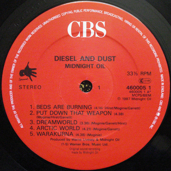 (occasion) Midnight Oil – Diesel And Dust [Vinyle 33 Tours]