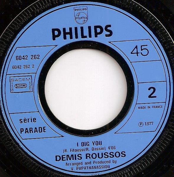 (Occasion) Démis Roussos Mourir Auprès De Mon Amour (Because) I Dig You [Vinyle 45 Tours]