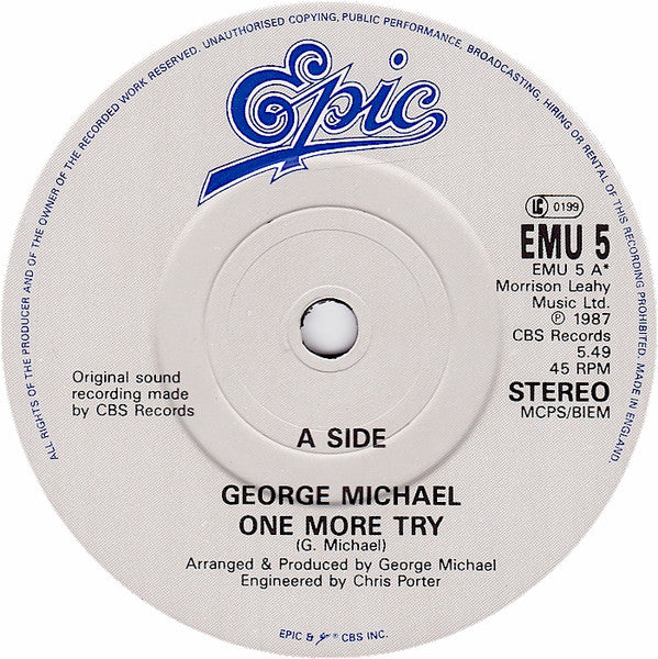(Occasion) George Michael – One More Try [Vinyle 45Tours]