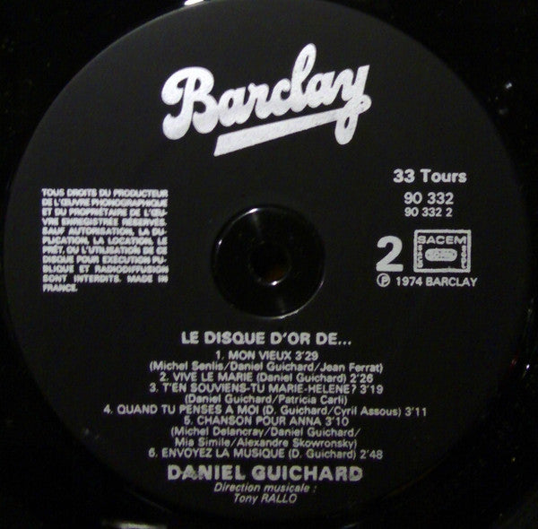 Daniel Guichard –Le Disque D'Or [Vinyle 33Tours]