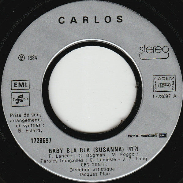 (Occasion) Carlos – Baby Bla-Bla (Susanna) [Vinyle 45 Tours]