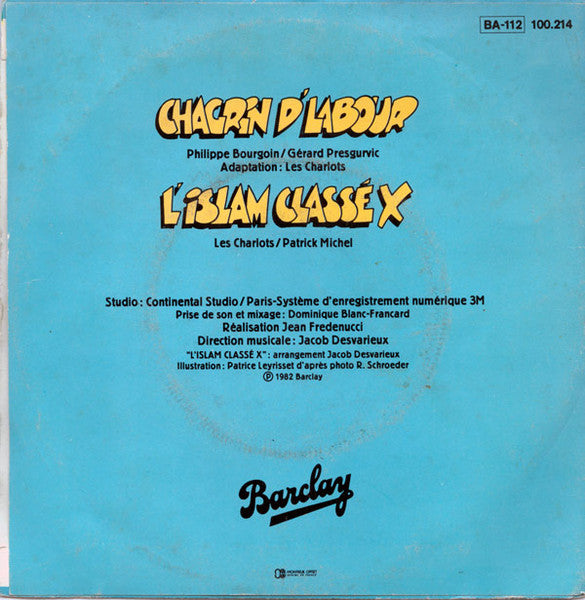 (Occasion) Les Charlots Chagrin D'labour [Vinyle 45 Tours]