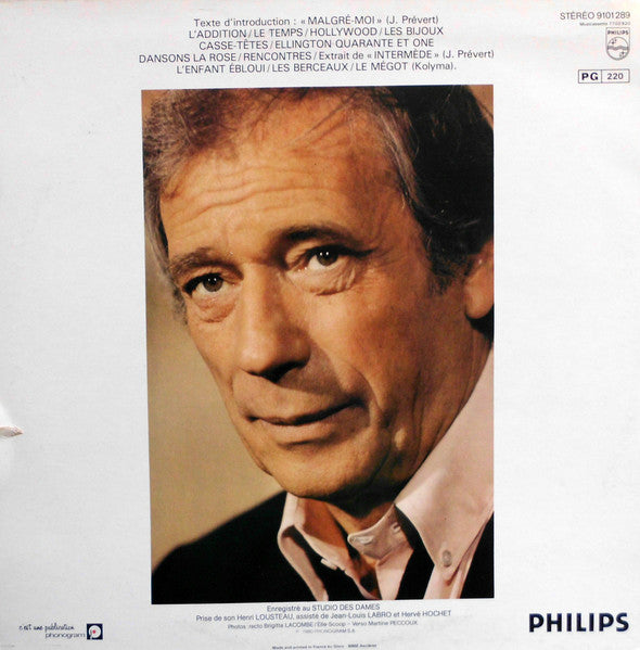 (Occasion) Yves Montand – Montand D'hier Et D'aujourd'hui [Vinyle 33 Tours]