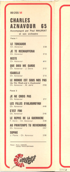 (occasion) Charles Aznavour – Album 1965 [Vinyle 33 Tours]