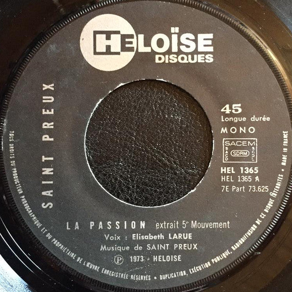 (Occasion) Saint-Preux – La Passion [Vinyle 45 Tours] (Copie)