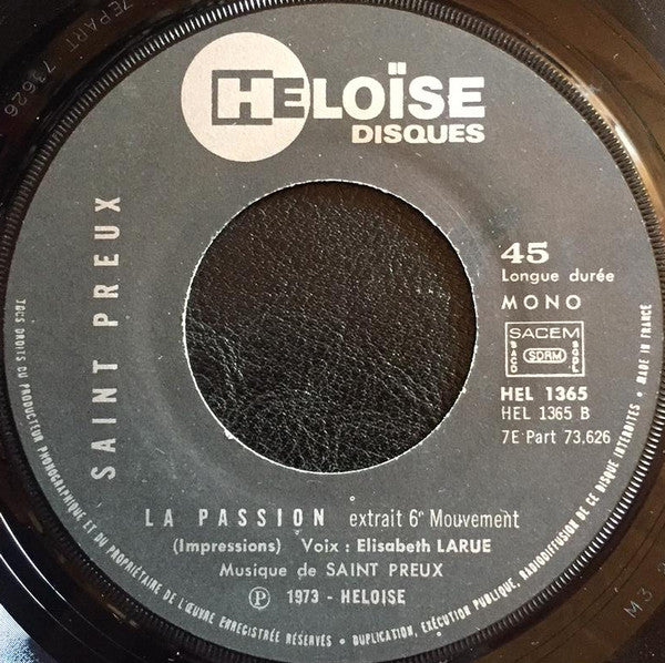 (Occasion) Saint-Preux – La Passion [Vinyle 45 Tours] (Copie)