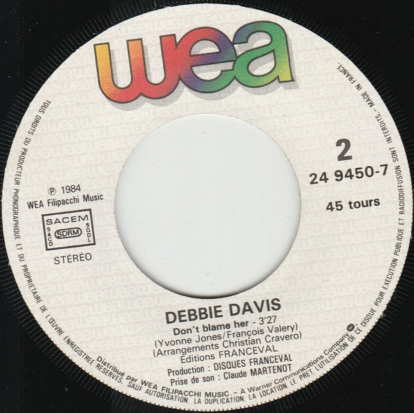 (Occasion) Debbie Davis – J'aime L'amour Avec Toi (Show Me Tonight) [Vinyle 45Tours]