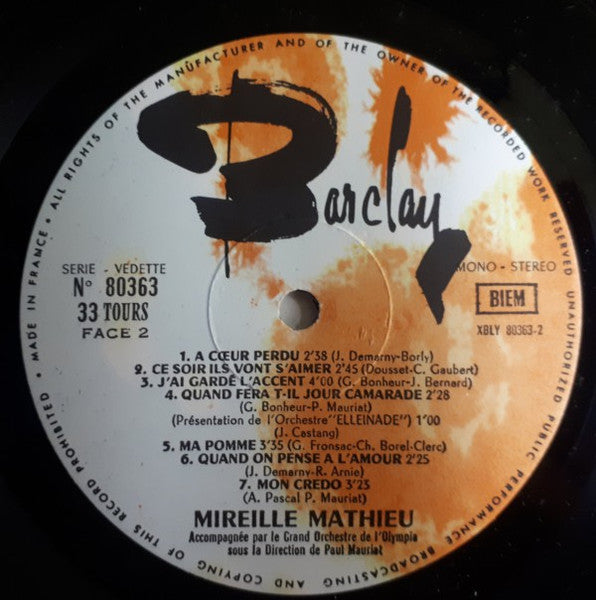 (Occasion) Mireille Mathieu  En Direct De L'Olympia [Vinyle 33Tours]
