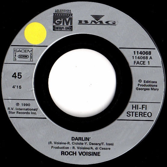 (Occasion) Roch Voisine – Darlin' [Vinyle 45 Tours]