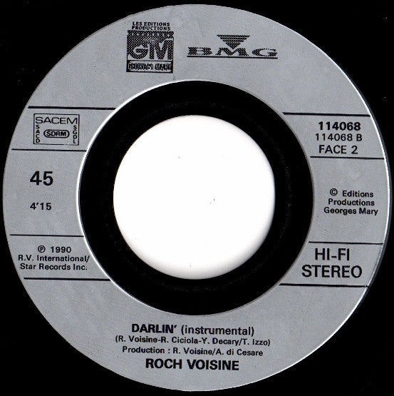 (Occasion) Roch Voisine – Darlin' [Vinyle 45 Tours]