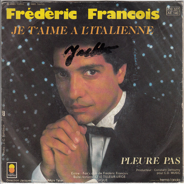 (Occasion) Frédéric François – Je T'aime A L'Italienne [Vinyle 45Tours]