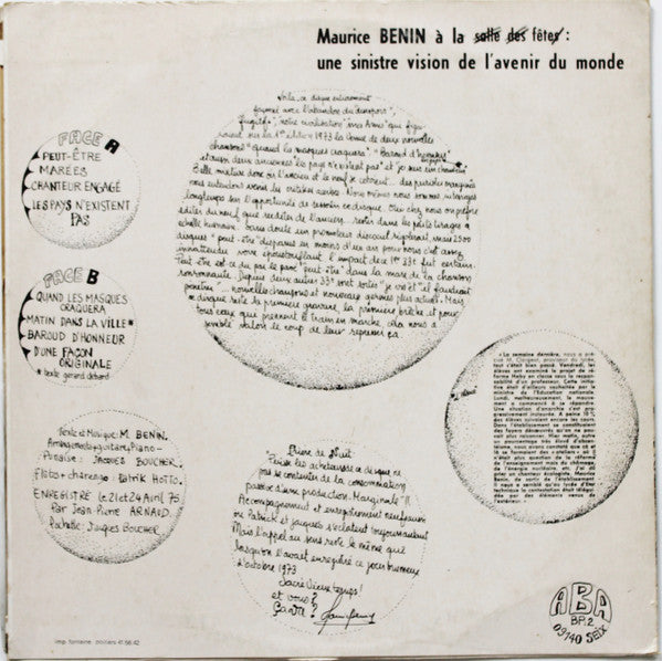 (occasion) Maurice Benin – Peut-Être [Vinyle 33 Tours]
