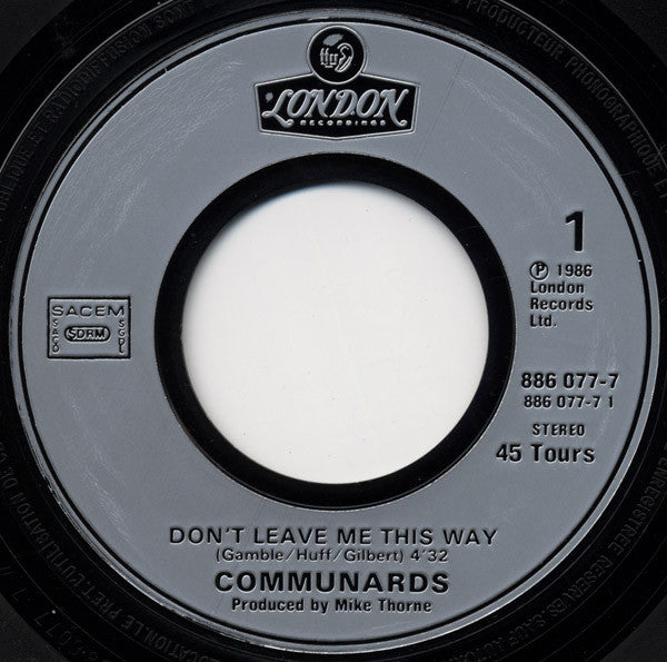 (Occasion) Communards With Sarah Jane Morris – Don't Leave Me This Way [Vinyle 45 Tours]