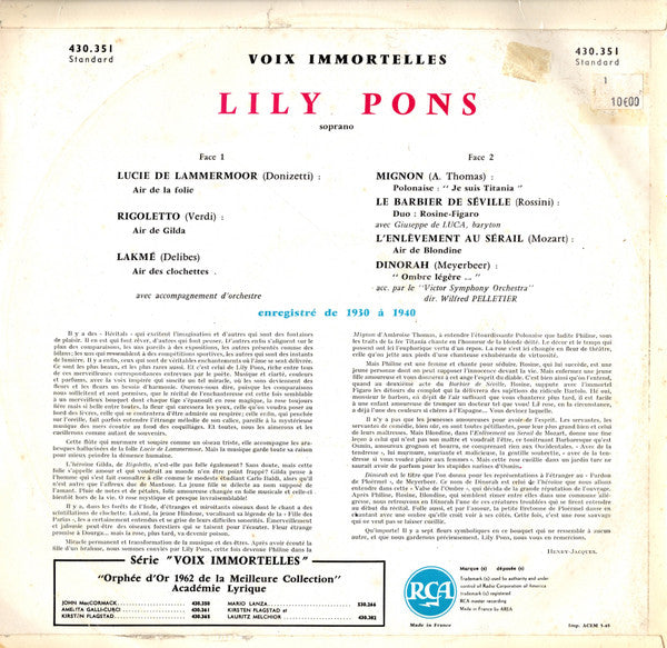 (Occasion) Lily Pons Lily Pons [Vinyle 33Tours]