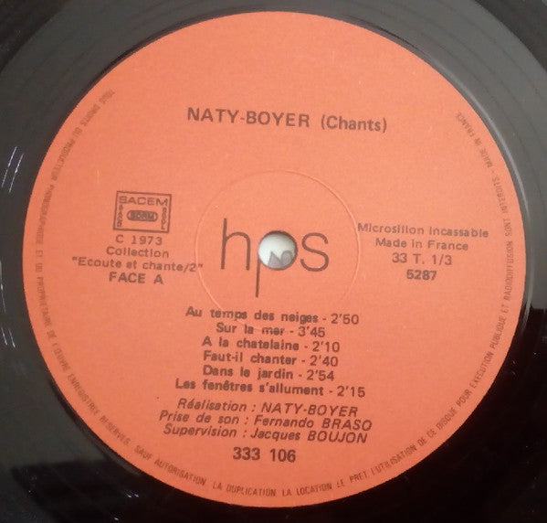 (Occasion ) Jean Naty-Boyer – Ecoute Et Chante / 2 [Vinyle 33 Tours]
