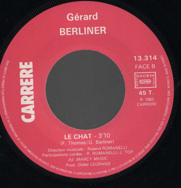 (Occasion) Gérard Berliner Je Porte Ma Vie [Vinyle 45 Tours]