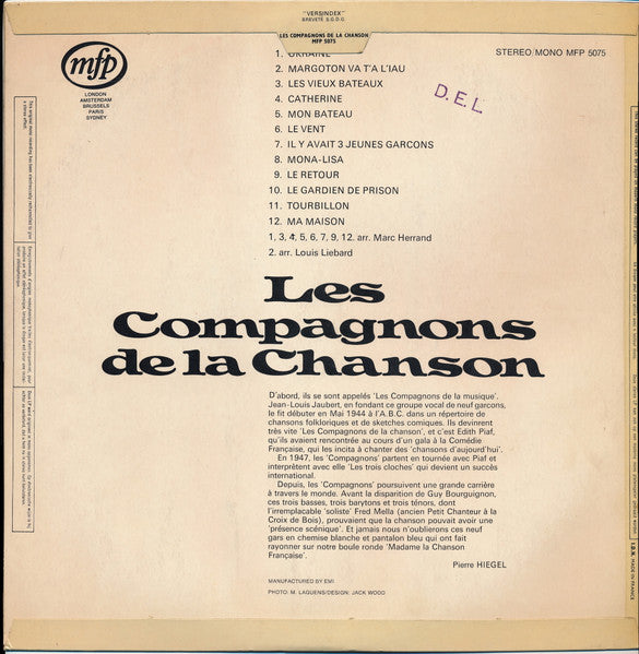 Les Compagnons De La Chanson – Les Compagnons De La Chanson [Vinyle 33Tours]