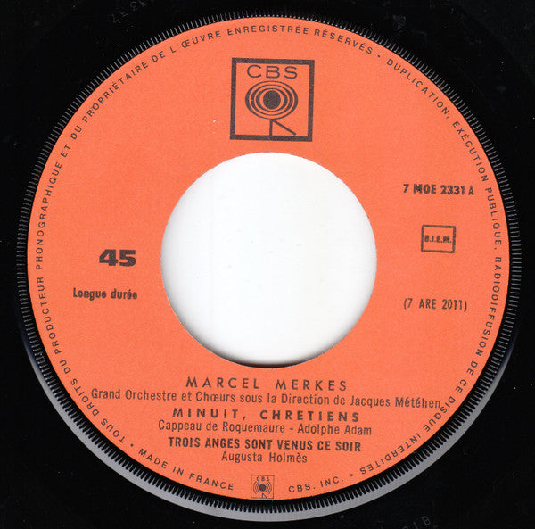 (Occasion) Marcel Merkes Minuit Chrétiens [Vinyle 45 Tours]