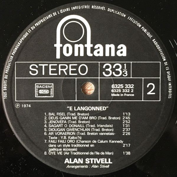 (Occasion ) Alan Stivell – E Langonned = A Langonnet [Vinyle 33 Tours]