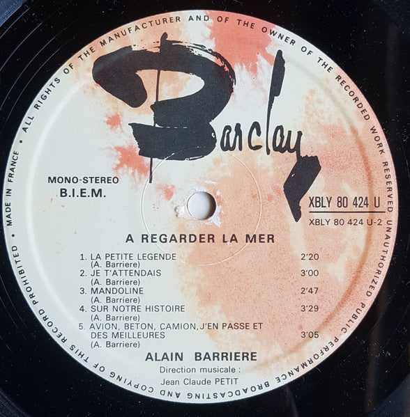 (occasion)Alain Barrière – À Regarder La Mer [Vinyle 33 Tours]