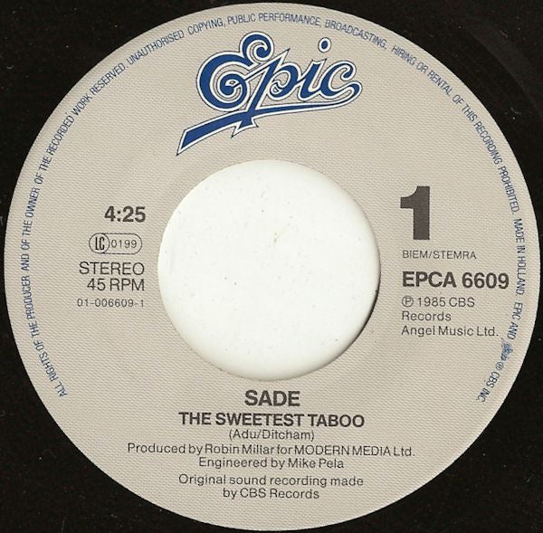 (Occasion) Sade – The Sweetest Taboo [Vinyle 45Tours]