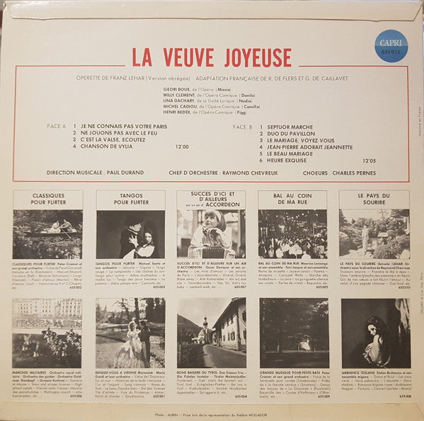 (Occasion) Geori Boué, Willy Clément, Lina Dachary, Henri Bedex, Michel Cadiou La Veuve Joyeuse [Vinyle 33Tours]