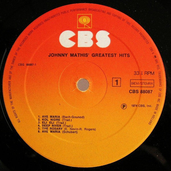 (Occasion) Johnny Mathis Johnny Mathis' Greatest Hits [Vinyle 33Tours]